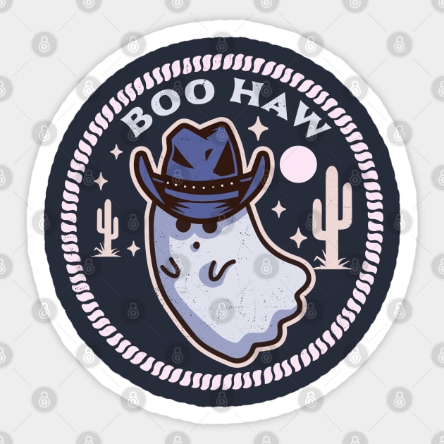 BooHaw Western Ghost Halloween Cowboy Cowgirl Costume Retro Sticker by OrangeMonkeyArt